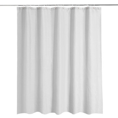 Neel Blue White Polyester Shower CurtainWater-Resistant Bathroom Curtain With 12 Hooks180X200Cm from B&Q