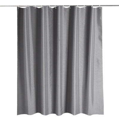 Neel Blue Grey Polyester Shower CurtainWater-Resistant Bathroom Curtain With 12 Hooks180X200Cm from B&Q