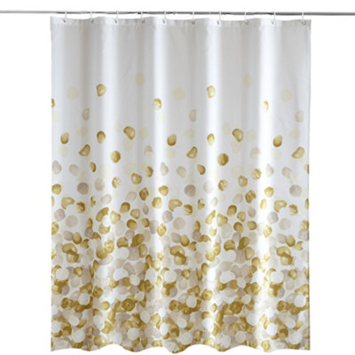 Neel Shower Curtain Polyester Fabric Curtain With 12 Curtain Hook Waterproof Bath Curtain 180 X 180Cm Blue