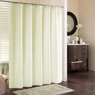 Neel Blue Ivory Polyester Shower CurtainWater-Resistant Bathroom Curtain With 12 Hooks180X180Cm from B&Q
