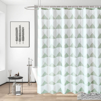 Neel Blue Shower Curtain Polyester Fabric Bathroom Curtain With 12 Curtain Hook Water-Resistant Bath Curtain 180 X 180Cm from B&Q