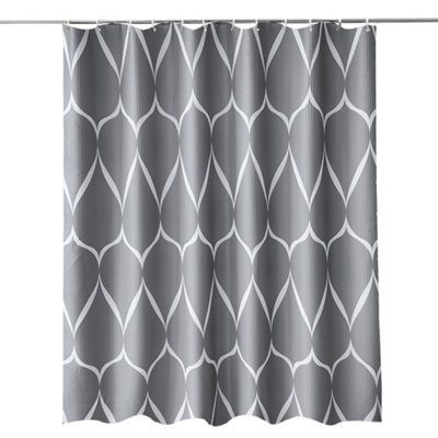 Neel Polyester Shower Curtain Bathroom With 12 Curtain Hook Waterproof Bath Curtain 180 X 180Cm Blue