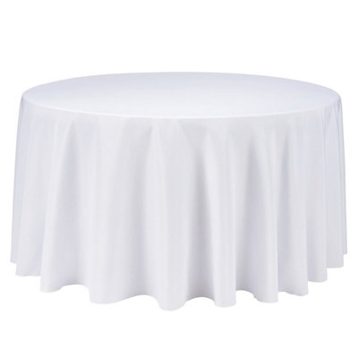 Neel Blue Round Tablecloth 335CmWhite (Pack Of 10) from B&Q