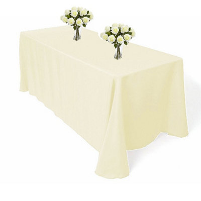 Neel Blue Rectangular Tablecloth 178Cm X 274CmIvory from B&Q