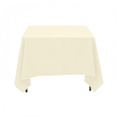 Neel Blue Square Tablecloth 228CmIvory from B&Q