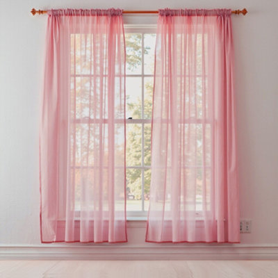 Neel Blue Voile Curtains Slot Top2 CurtainsRose56" Width X 72" Drop from B&Q