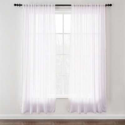 Neel Blue Voile Curtains Slot Top2 CurtainsWhite56" Width X 72" Drop from B&Q