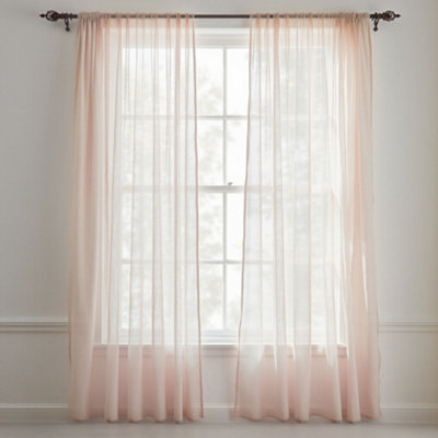 Neel Blue Voile Curtains Slot Top2 CurtainsCream56" Width X 81" Drop from B&Q