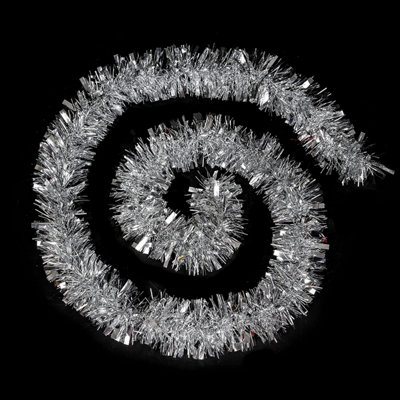Neel Blue Luxury Christmas Tinsel Silver1.8M from B&Q