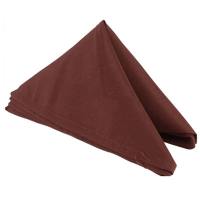 B&Q -  20 Inch Polyester Table NapkinsReusableWrinkle-Resistant Cloth NapkinsChocolate10Pcs