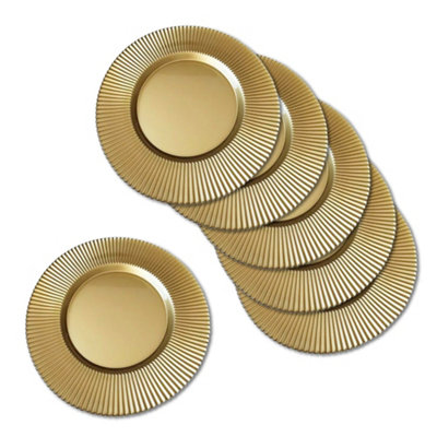 B&Q -  Charger Plates For Table DecorationShiny GoldPack Of 6