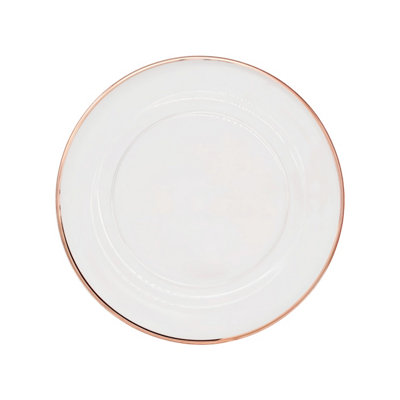 B&Q -  Charger Plates For Table DecorationRose Gold Trim Pearl Flower