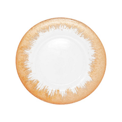 B&Q -  Charger Plates For Table DecorationClear Glass With Copper Trim