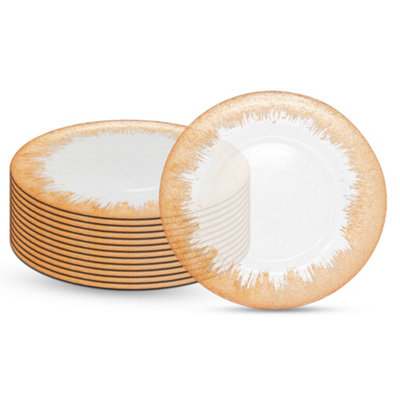 B&Q -  Charger Plates For Table DecorationClear Glass With Copper TrimPack Of 12