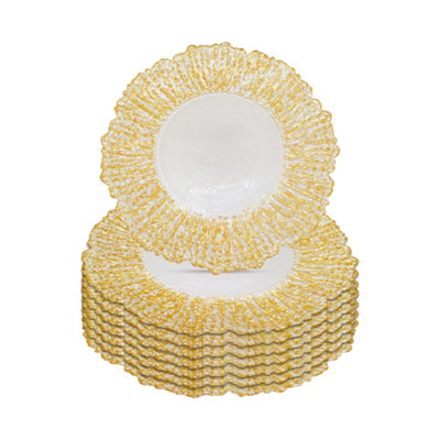 B&Q -  Charger Plates For Table DecorationGolden CrackledPack Of 6