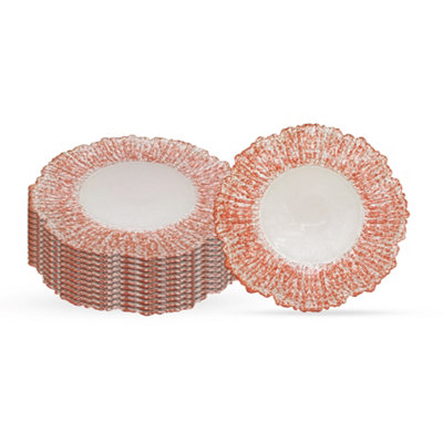 B&Q -  Charger Plates For Table DecorationRose Gold CrackledPack Of 12
