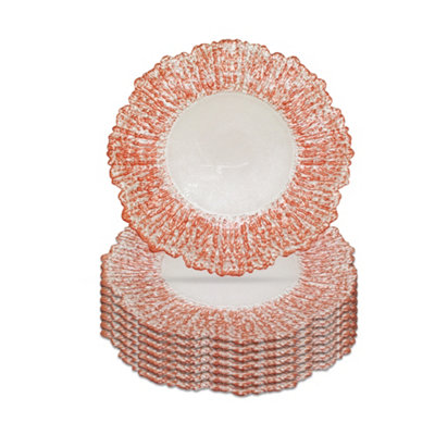 B&Q -  Charger Plates For Table DecorationRose Gold CrackledPack Of 6