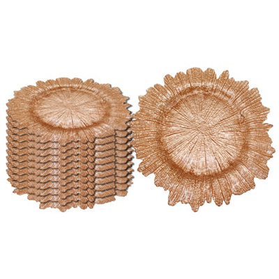 B&Q -  Charger Plates For Table DecorationRose Gold With VintagePack Of 12