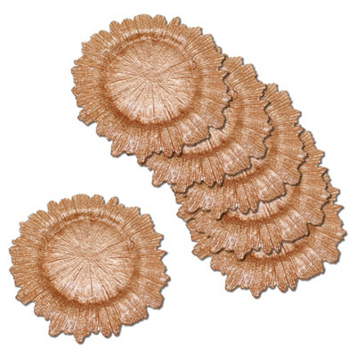 B&Q -  Charger Plates For Table DecorationRose Gold With VintagePack Of 6