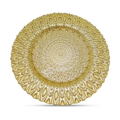 B&Q -  Charger Plates For Table DecorationGold Peacock Design