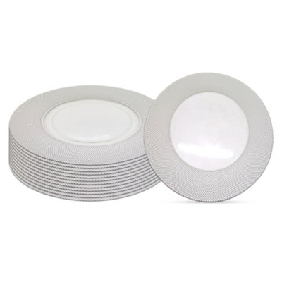 B&Q -  Charger Plates For Table DecorationCheckered SilverPack Of 12
