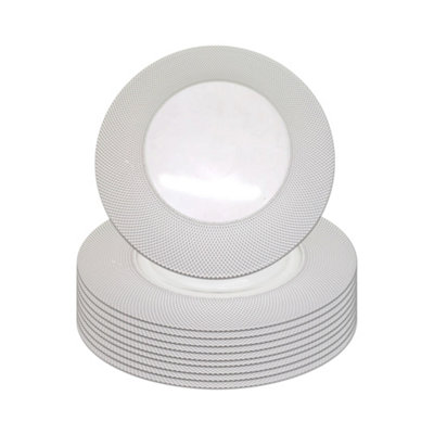 B&Q -  Charger Plates For Table DecorationCheckered SilverPack Of 6