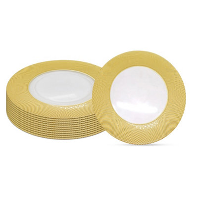 B&Q -  Charger Plates For Table DecorationCheckered GoldPack Of 12