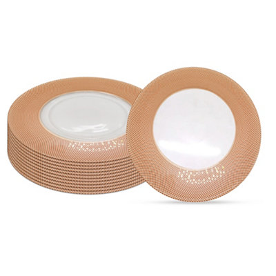 B&Q -  Charger Plates For Table DecorationCheckered Rose GoldPack Of 12