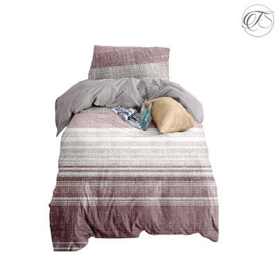 Neel Blue Single Printed Duvet Cover Matching Pillow CasePink from B&Q