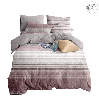Neel Blue Double Printed Duvet Cover & 2 Matching Pillow CasesPink from B&Q