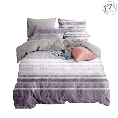 Neel Blue Double Printed Duvet Cover & 2 Matching Pillow CasesPurple from B&Q