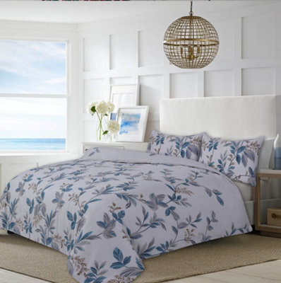 Homes & Linen Mia Printed Microfiber 4 Piece Bedding Set Duvet Cover Fitted Sheet And Pillowcases from B&Q