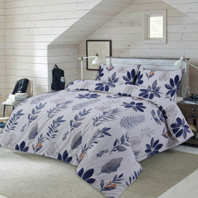 Homes & Linen Hazel Printed Microfiber 4 Piece Bedding Set Duvet Cover Fitted Sheet And Pillowcases from B&Q