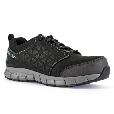 B&Q -  Excel Light S3 Black Alloy Toe Penetration Midsole Safety Work Trainer R1036