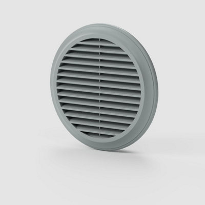 Blauberg 150mm Slate Grey Round Wall Vent Grille Fixed Blade Soffit Cover For BathroomKitchenDryer & Duct Ventilation Systems from B&Q