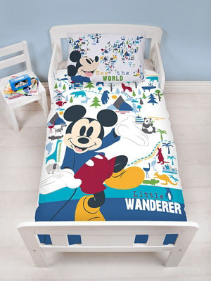 Disney Mickey Mouse Wanderer Junior Duvet Cover And Pillowcase Set from B&Q