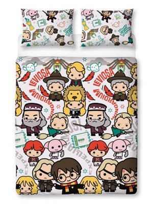 Harry Potter Scene Double Duvet Cover And Pillowcase Set White