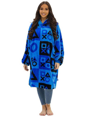 Playstation Check Wearable Hooded Fleece BlanketAdultLarge from B&Q