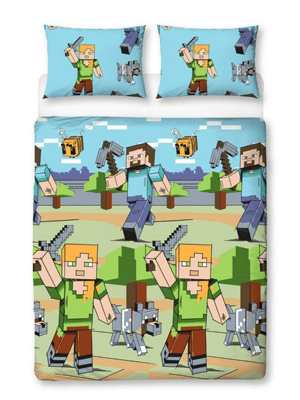 Minecraft Adventure Double Duvet Cover And Pillowcase Set from B&Q
