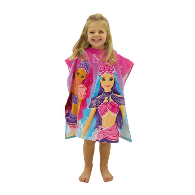 Barbie Kids Mermazing 100% Cotton Towel Poncho Hooded Beach