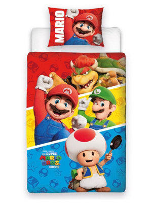 Nintendo Super Mario Bros Jump Single Duvet Cover And Pillowcase Set