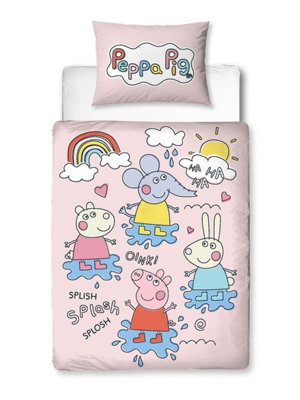 B&Q Pink Peppa Pig Playful Junior Panel Duvet And Pillowcase Set