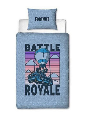 B&Q Grey/Grenade Fortnite Royal Single Panel Duvet And Pillowcase Set