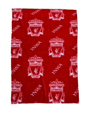 B&Q Liverpool Fc Ynwa Rotary Fleece Blanket White/Red