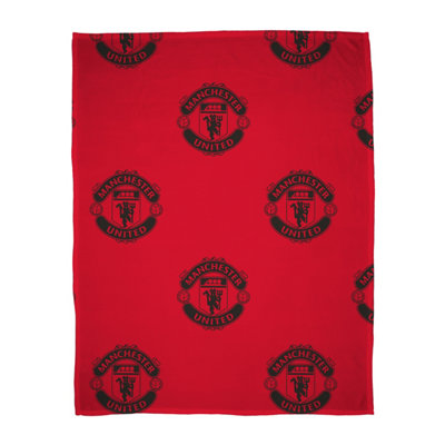 MAN UNITED Manchester United Fc Classic Sherpa Fleece Throw Blanket