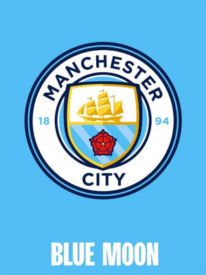 MAN CITY Manchester City Fc Blue Moon Rug