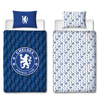 Chelsea Football Club Geometric Single Duvet Cover from B&Q