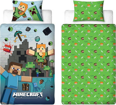 Minecraft Green Levels Single Duvet Cover Extra Large
