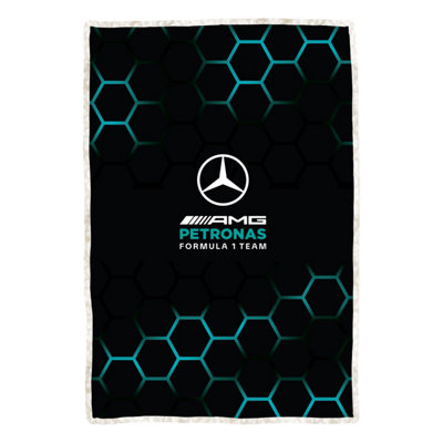Mercedes Amg Petronas Black Jets Sherpa Fleece Blanket Extra Large
