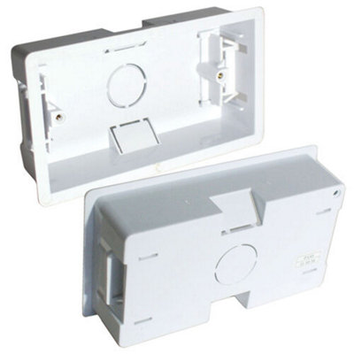 5X 35mm Deep Twin Plastic Dry Lining Back Box 1 Gang Wall Flush Mount Pattress from B&Q